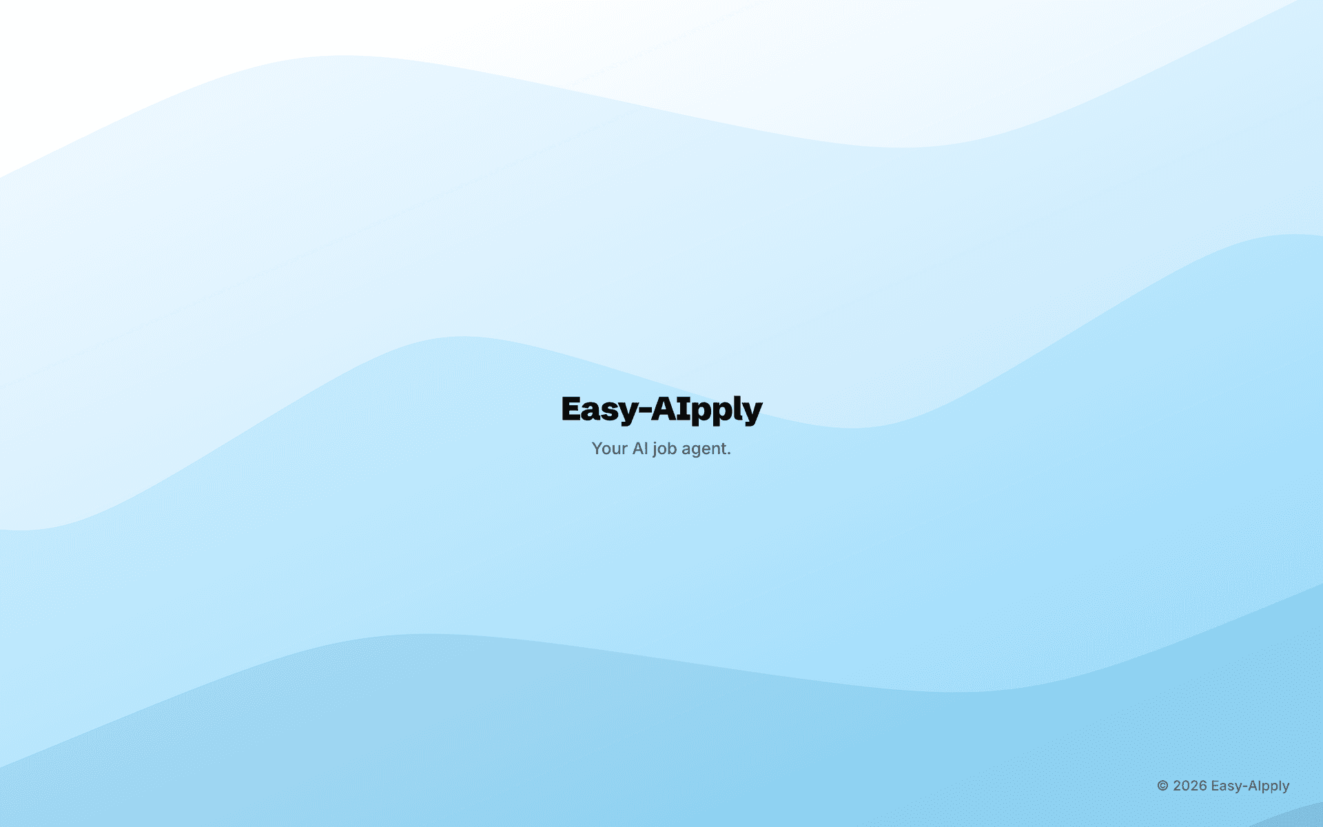 Easy-AIpply hero showing a Chrome window applying to a LinkedIn job on a branded wave backdrop
